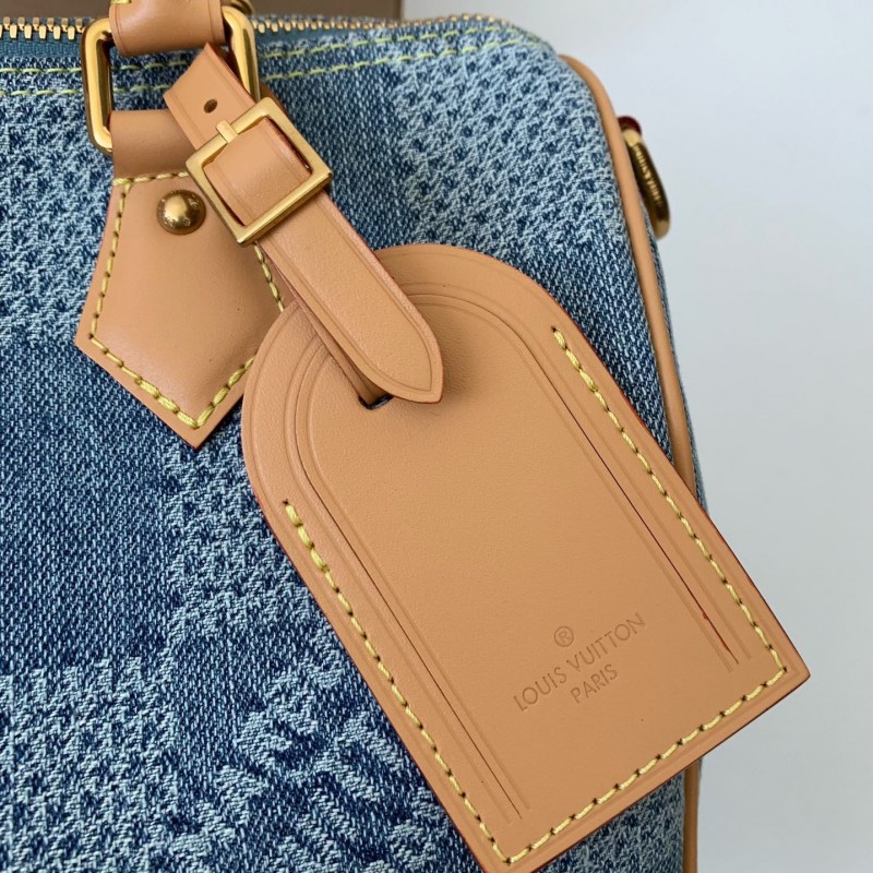 L0*is V*t0n The new SPEEDY 25bandouli ère tannin denim handbag  N40700  Size：25*15*15cm
