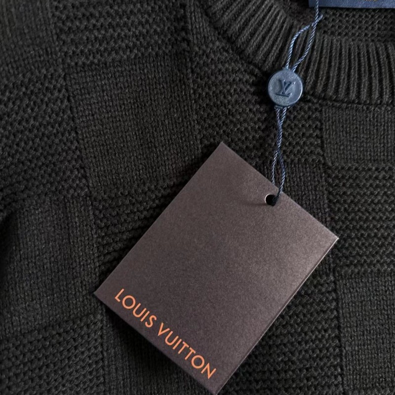 L0*is V*t0n Beaded Checkerboard Crew Neck Sweater