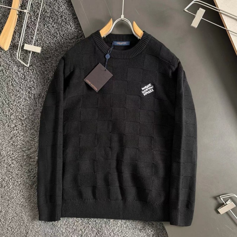 L0*is V*t0n Beaded Checkerboard Crew Neck Sweater