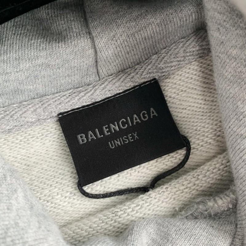 Ba*len*cia*ga logo print sports hooded sweatshirt