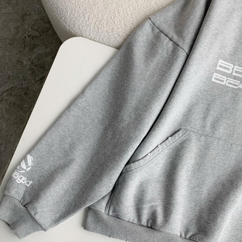 Ba*len*cia*ga logo print sports hooded sweatshirt