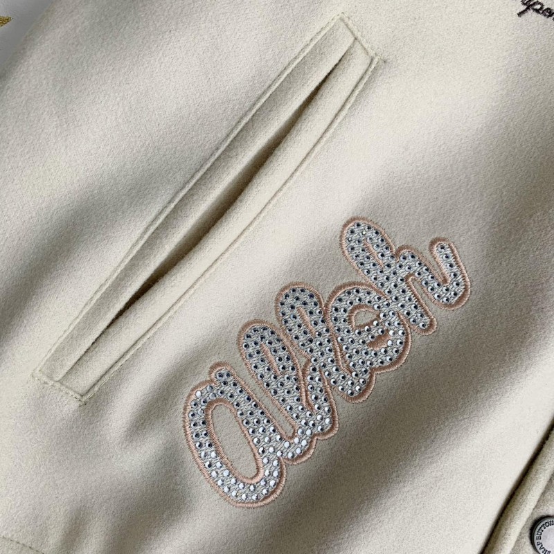 OFF-WHITE xAc Milan FW22 Collaborative Colorblock Baseball Jacket