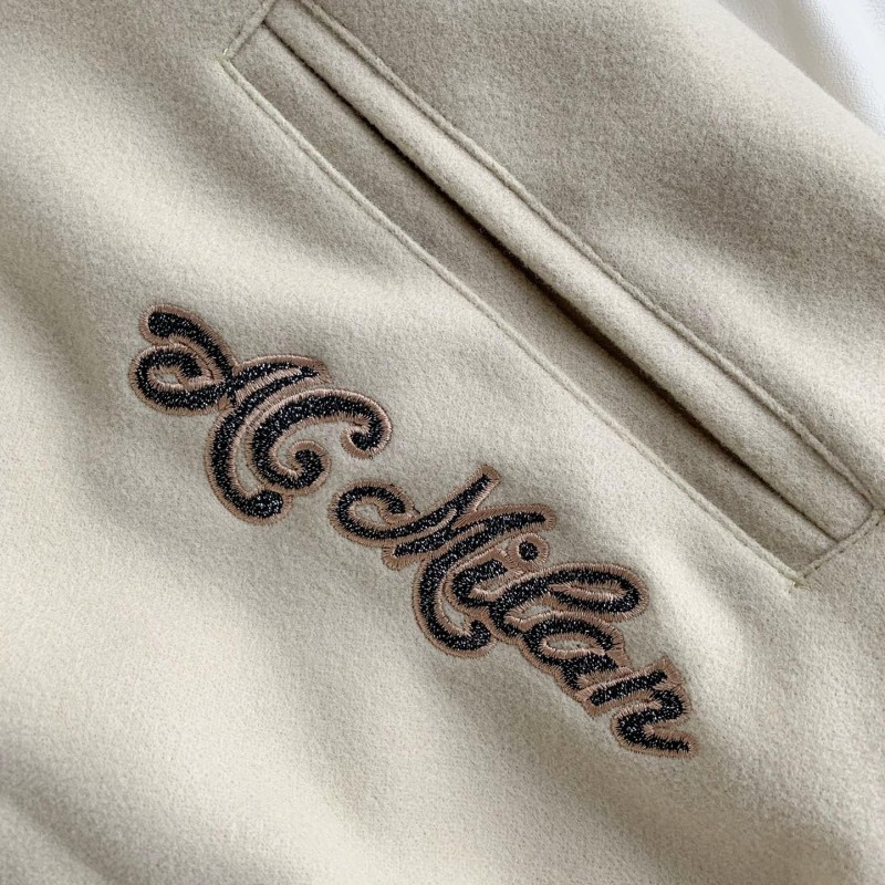 OFF-WHITE xAc Milan FW22 Collaborative Colorblock Baseball Jacket