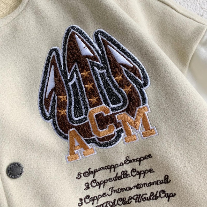 OFF-WHITE xAc Milan FW22 Collaborative Colorblock Baseball Jacket