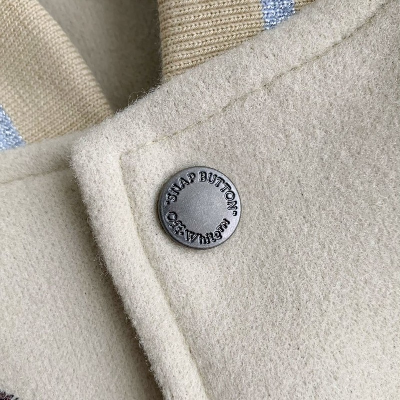 OFF-WHITE xAc Milan FW22 Collaborative Colorblock Baseball Jacket