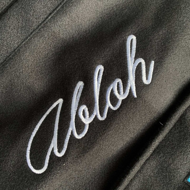 OFF-WHITE xAc Milan FW22 Collaborative Colorblock Baseball Jacket