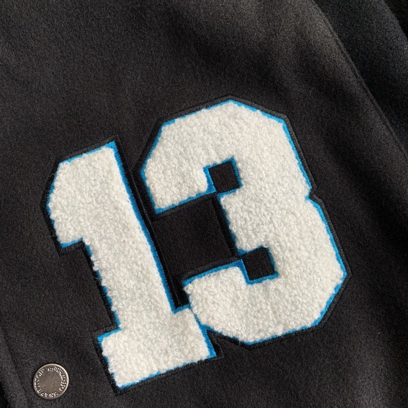 OFF-WHITE xAc Milan FW22 Collaborative Colorblock Baseball Jacket