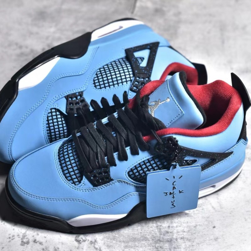 Jordan Air Jordan 4 retro collaboration ice blue wear-resistant non-slip mid-top