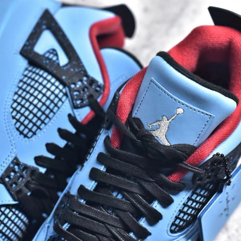 Jordan Air Jordan 4 retro collaboration ice blue wear-resistant non-slip mid-top