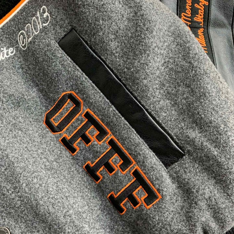 OFF-WHITE  FW21  Alphabet pattern Baseball uniform