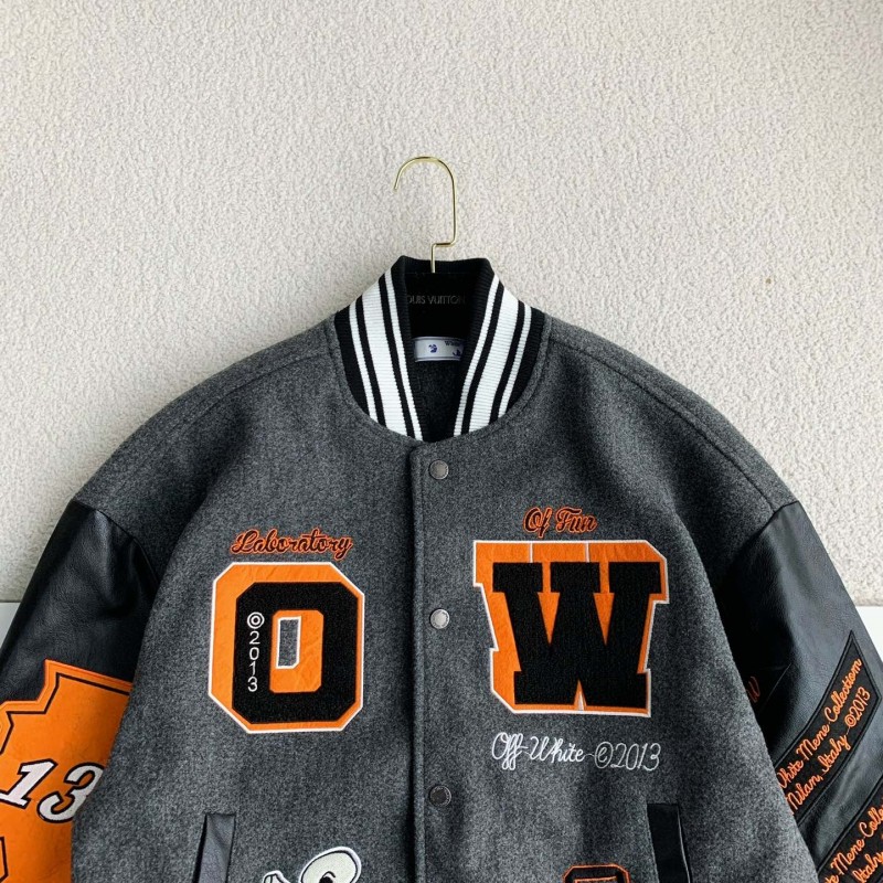 OFF-WHITE  FW21  Alphabet pattern Baseball uniform
