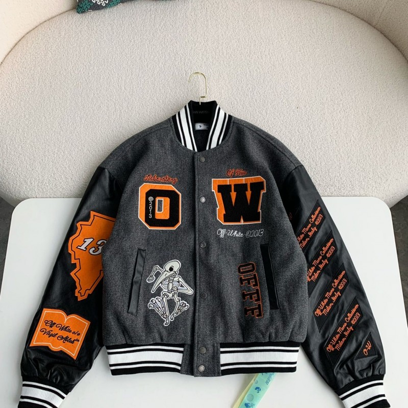 OFF-WHITE FW21 Alphabet pattern Baseball uniform