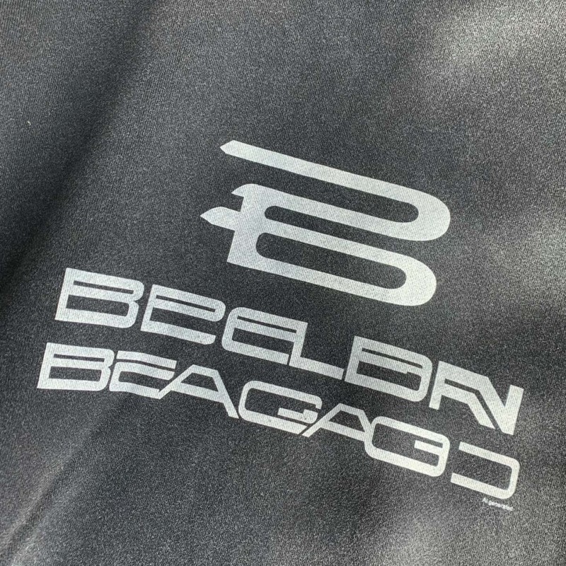 Ba*len*cia*ga logo print sports hooded sweatshirt