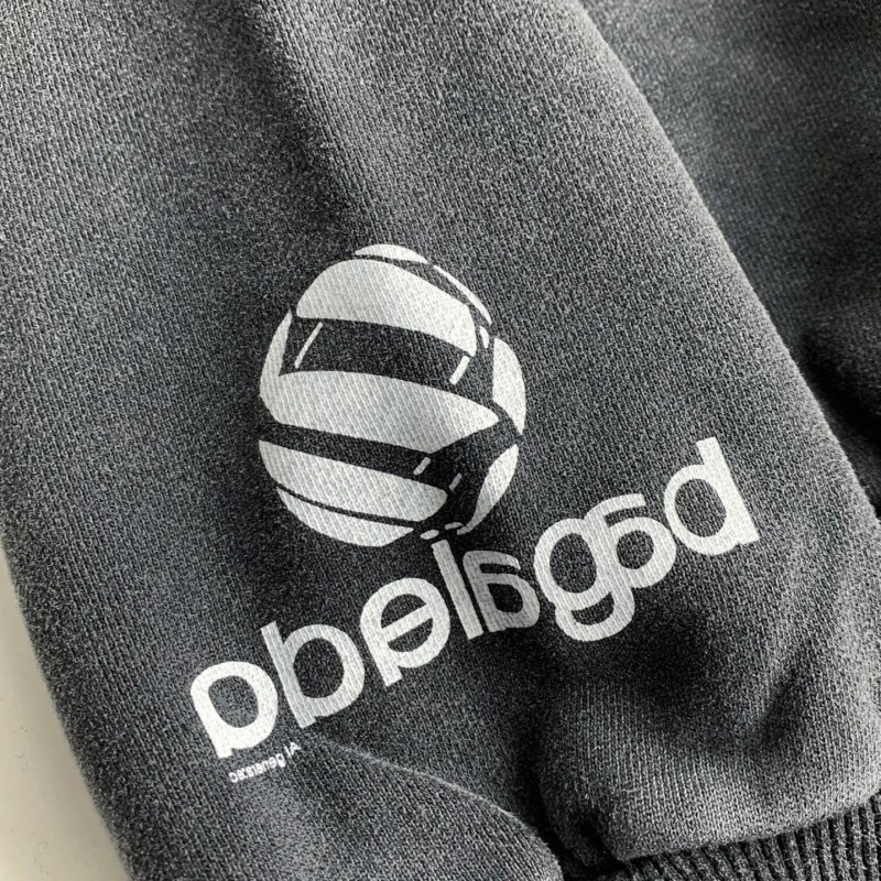 Ba*len*cia*ga logo print sports hooded sweatshirt