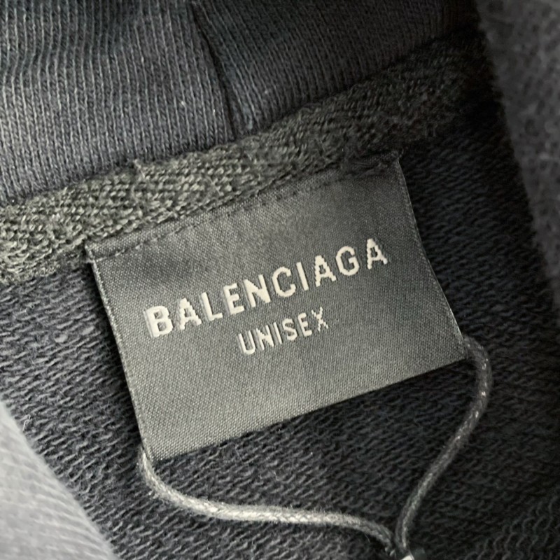 Ba*len*cia*ga logo print sports hooded sweatshirt