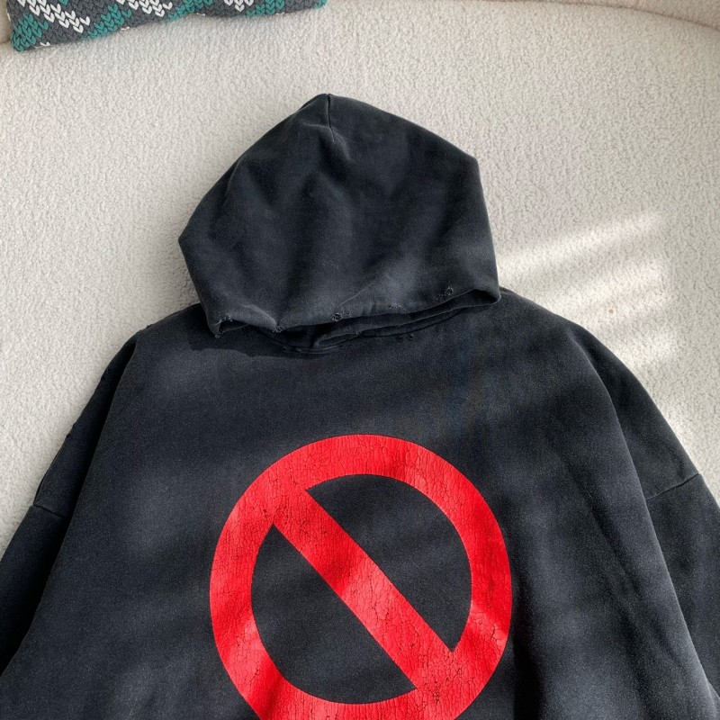 Ba*len*cia*ga monogram print hooded sweatshirt