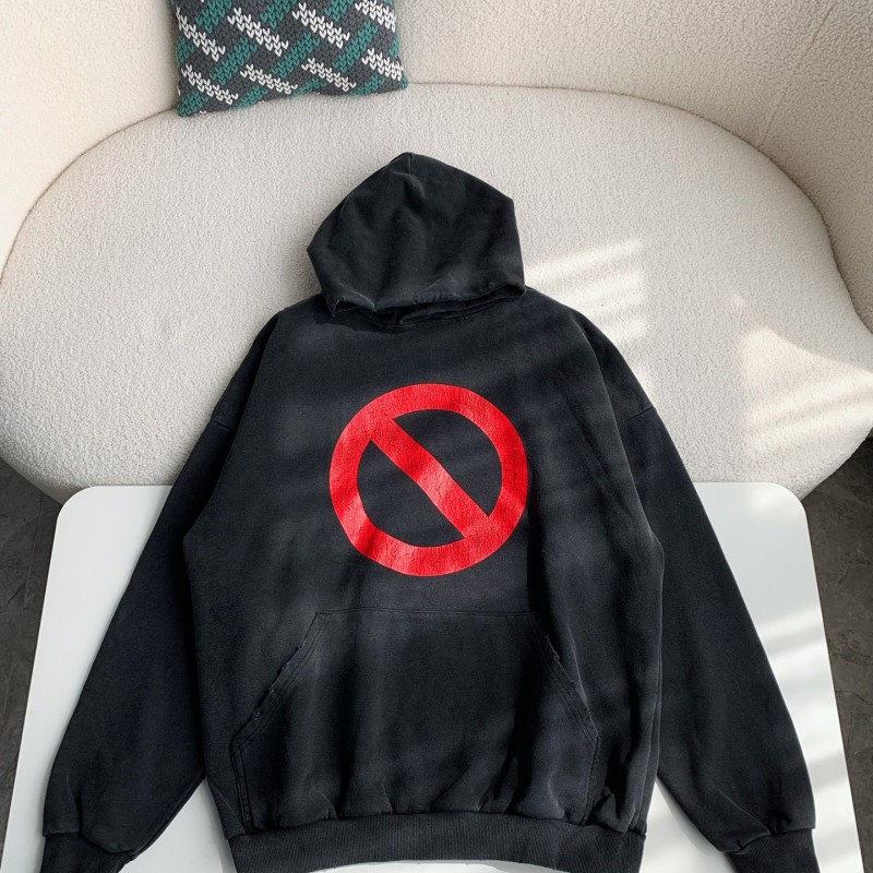 Ba*len*cia*ga monogram print hooded sweatshirt