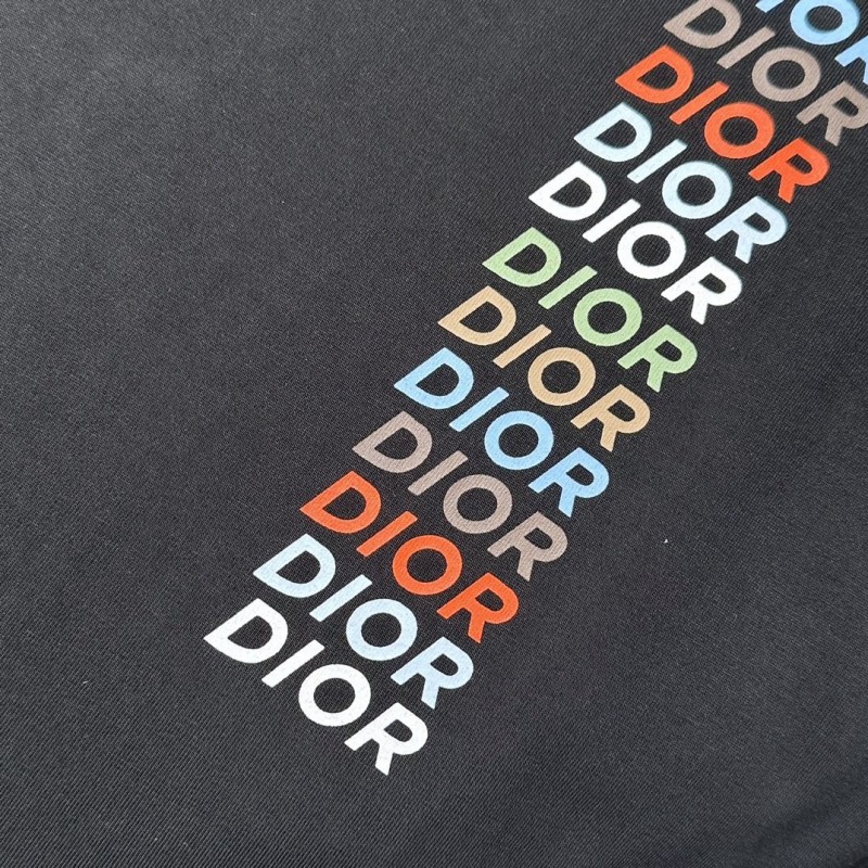 D*0r24ss rainbow letter round neck short sleeve
