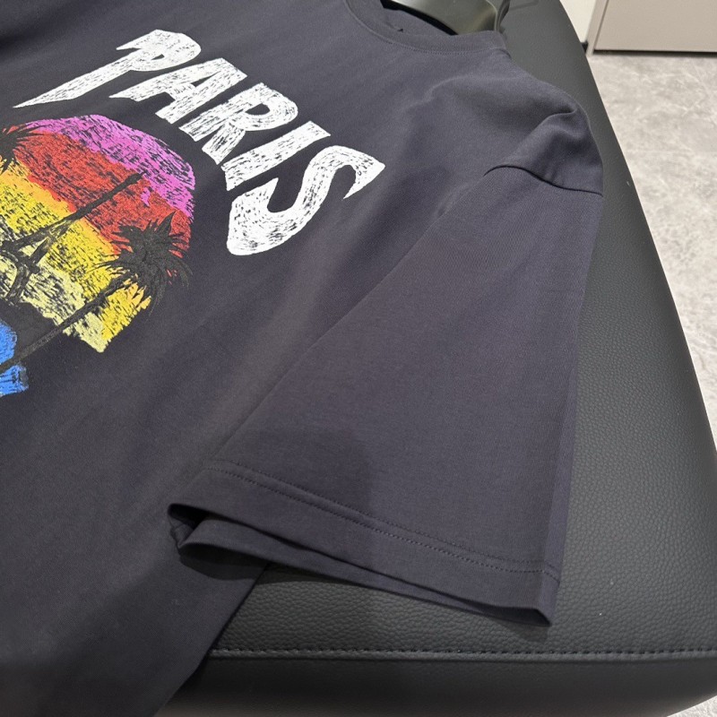 Ba*len*cia*ga 24ss sunset coconut tree tower short sleeve