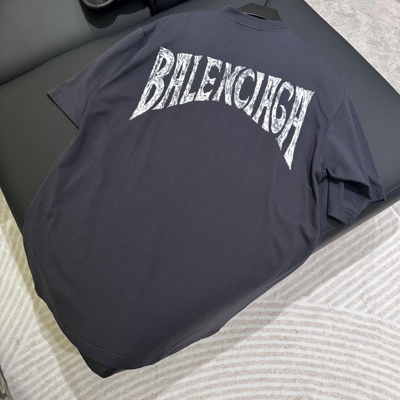 Ba*len*cia*ga 24ss sunset coconut tree tower short sleeve