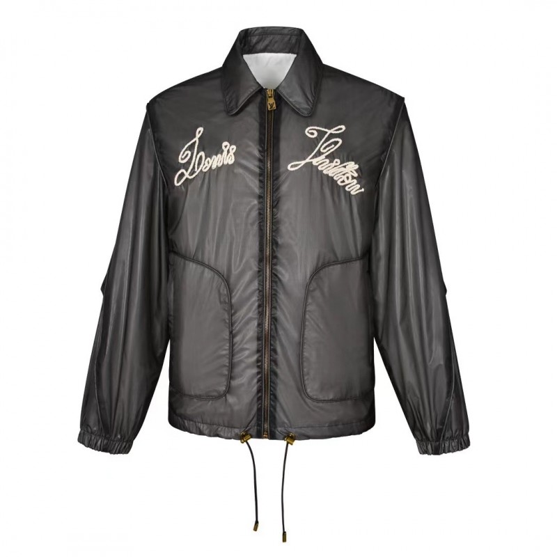 L0*is V*t0n 24ss nautical collection transparent drawstring jacket with embroidered logo