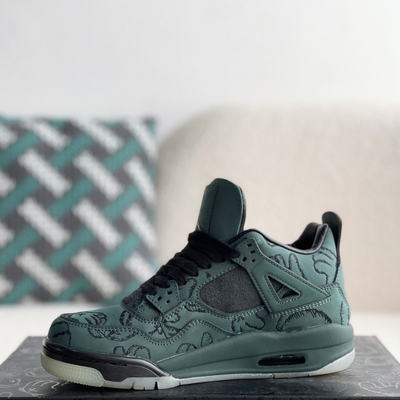 Jordan Air Jordan 4 retro kaws suede lightweight wear-resistant non-slip mid-top