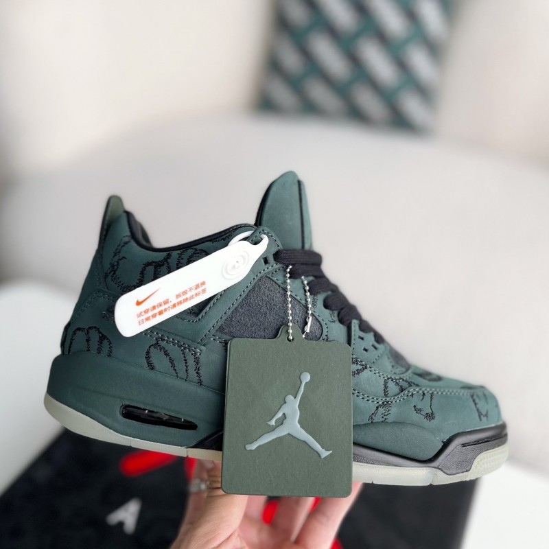 Jordan Air Jordan 4 retro kaws suede lightweight wear-resistant non-slip mid-top