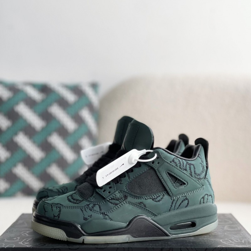Jordan Air Jordan 4 retro kaws suede lightweight wear-resistant non-slip mid-top
