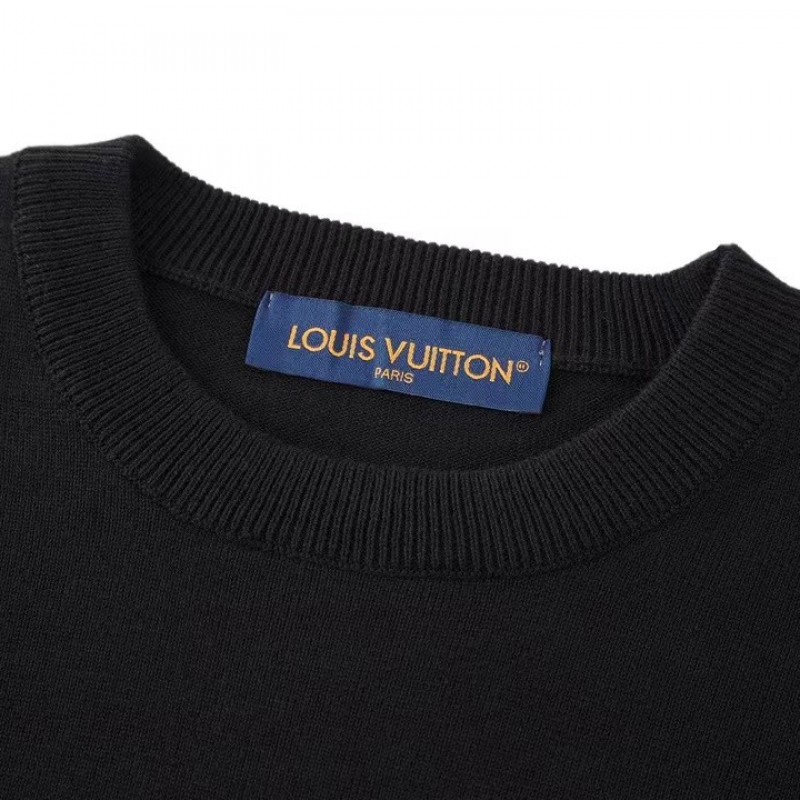 L0*is V*t0n monogrammed wool bottoming sweater