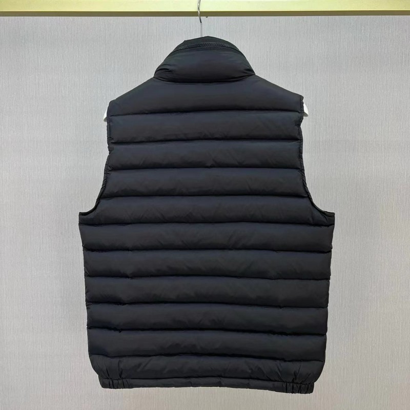 Moncler new albyt oblique zipper hidden hood stand collar vest