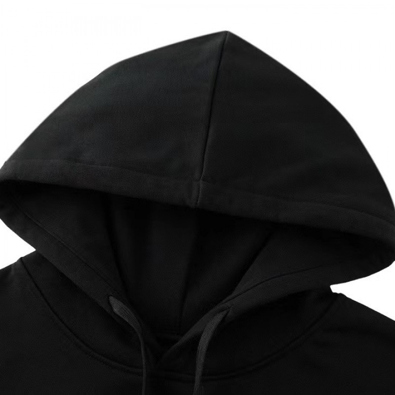 Pra*a leather label fleece hoodie