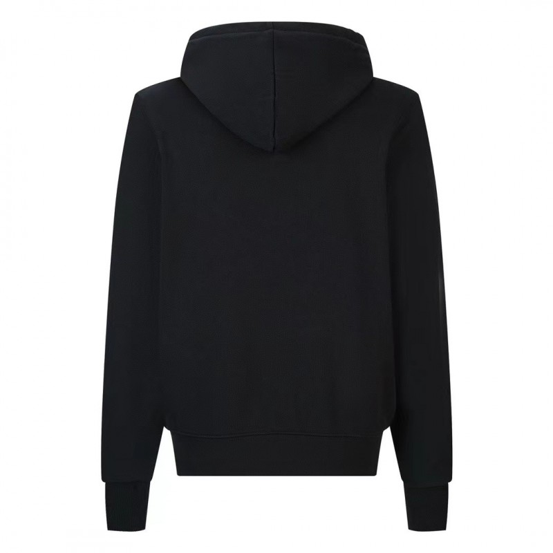 Pra*a leather label fleece hoodie