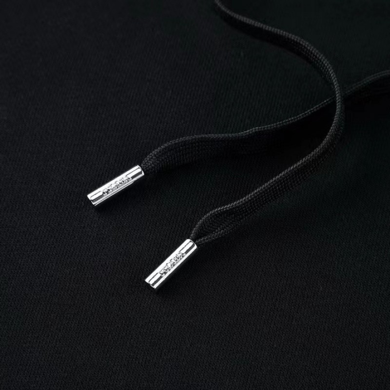 Pra*a leather label fleece hoodie