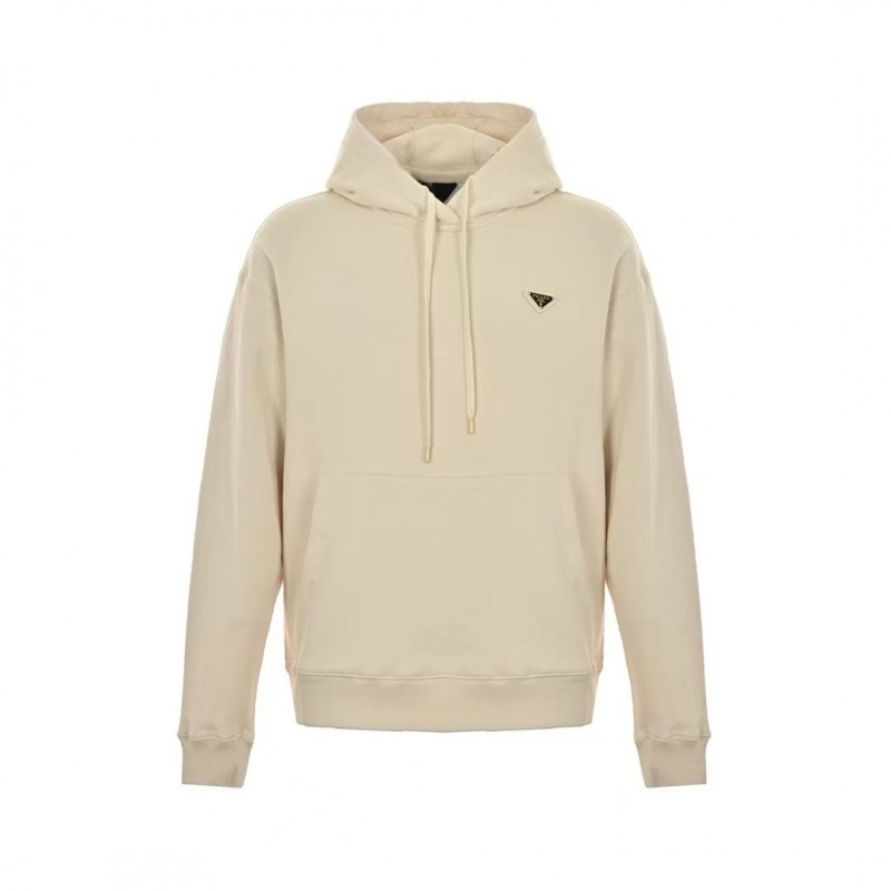 Pra*a Apricot triangle logo hooded sweatshirt