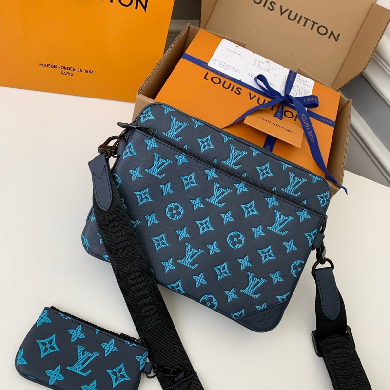 L0*is V*t0n  TRIO Full Leather Messenger Bag M46604