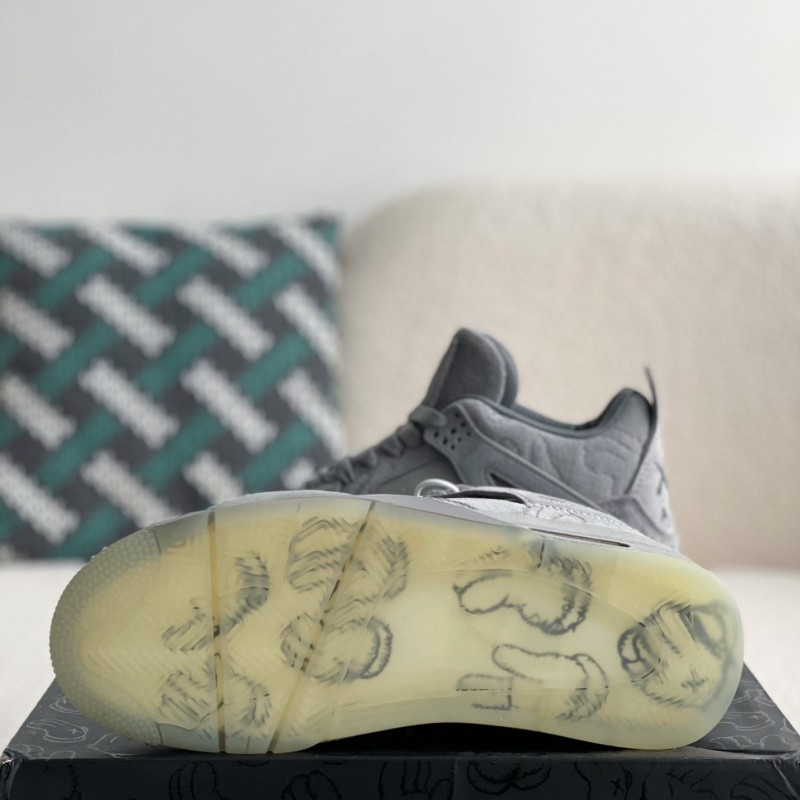 Jordan Air Jordan 4 retro kaws suede lightweight wear-resistant non-slip mid-top