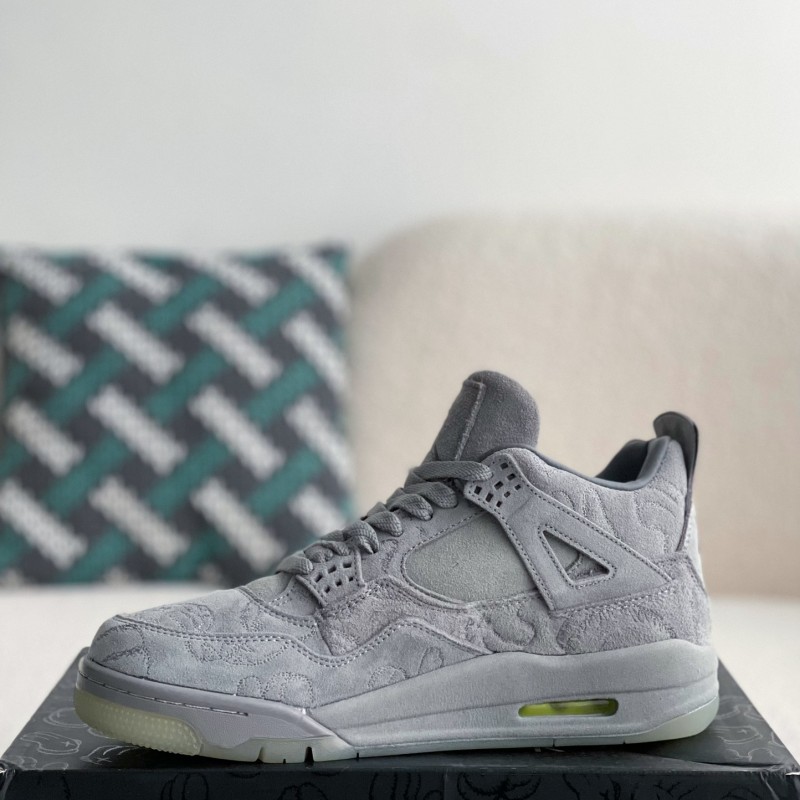 Jordan Air Jordan 4 retro kaws suede lightweight wear-resistant non-slip mid-top