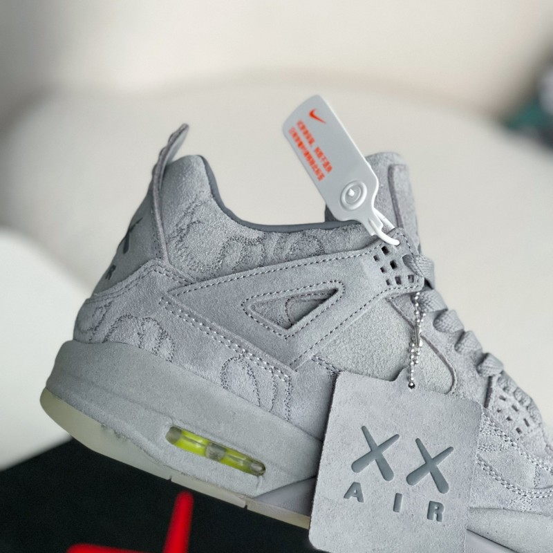 Jordan Air Jordan 4 retro kaws suede lightweight wear-resistant non-slip mid-top