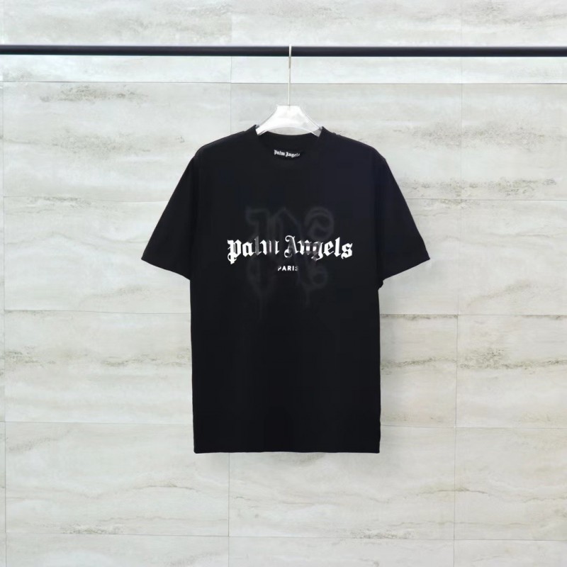 palm Angels lettering spray-painted short-sleeves