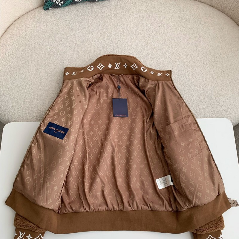 L0*is V*t0n Jacquard vertical collar zipper fleece jacket