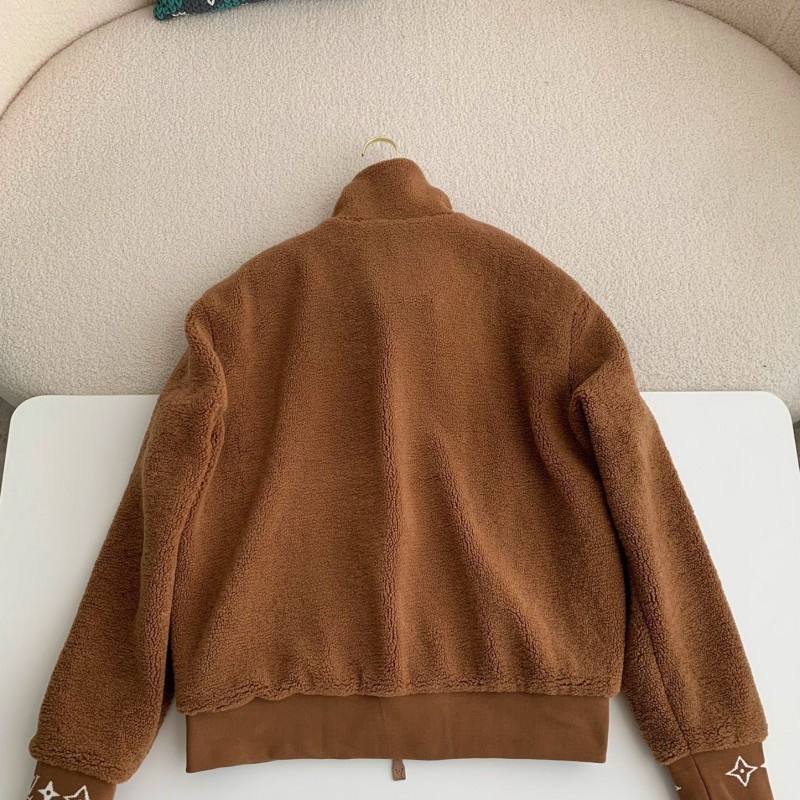 L0*is V*t0n Jacquard vertical collar zipper fleece jacket