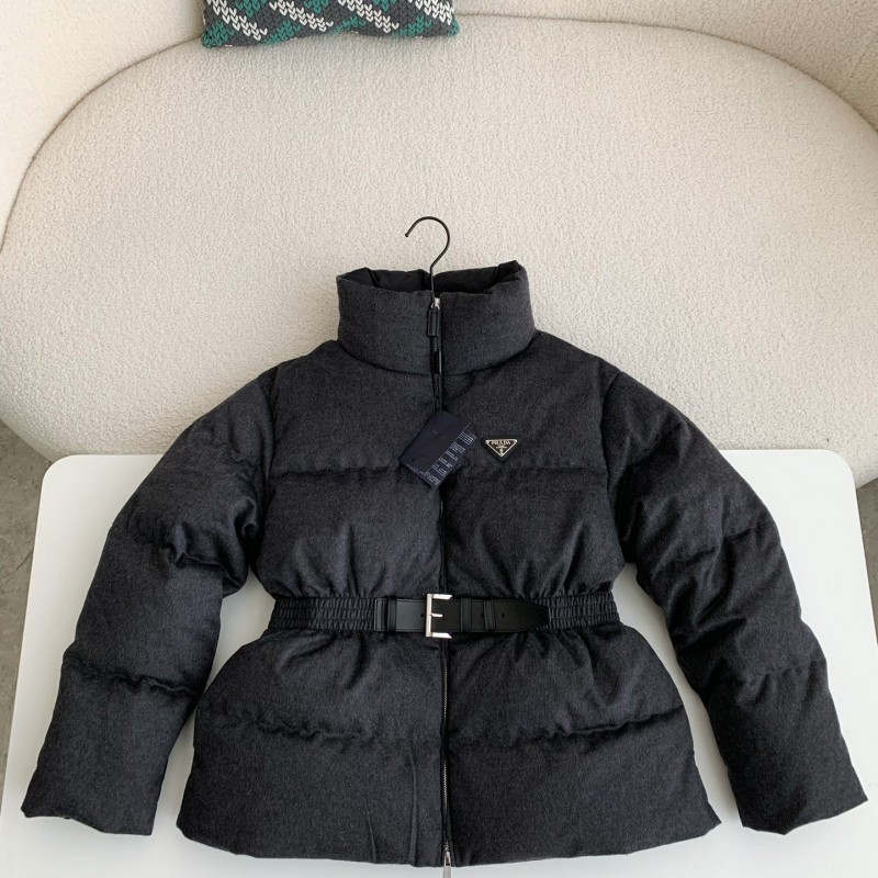 Pra*a logo stand collar down jacket