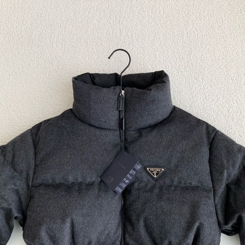 Pra*a logo stand collar down jacket