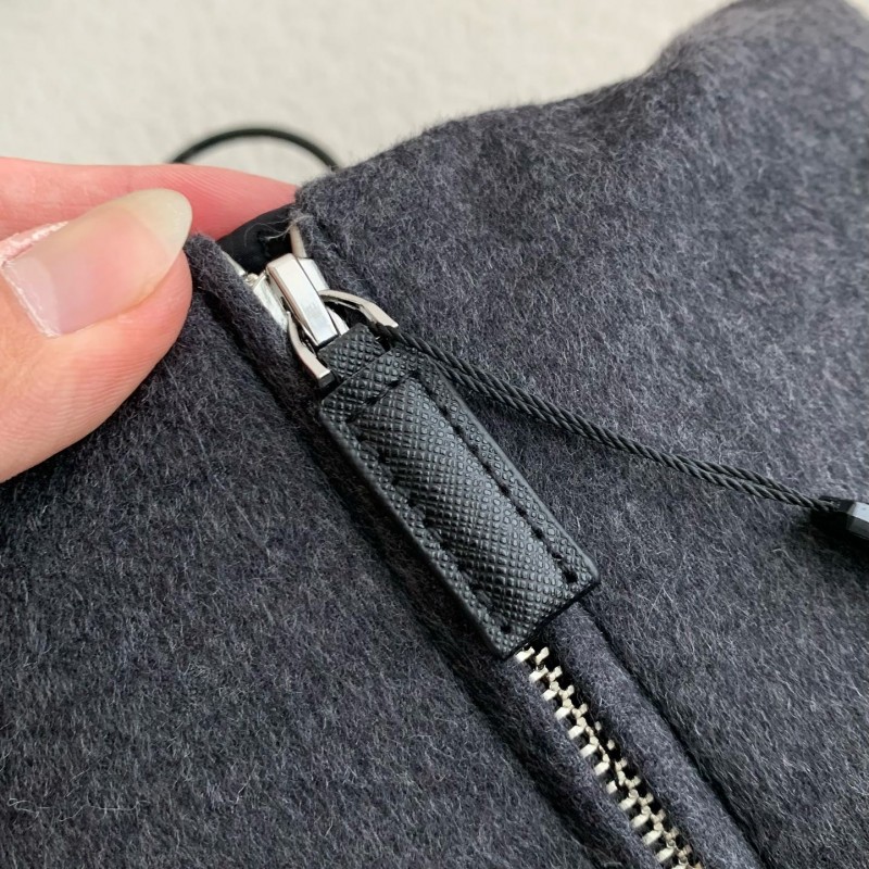 Pra*a logo stand collar down jacket