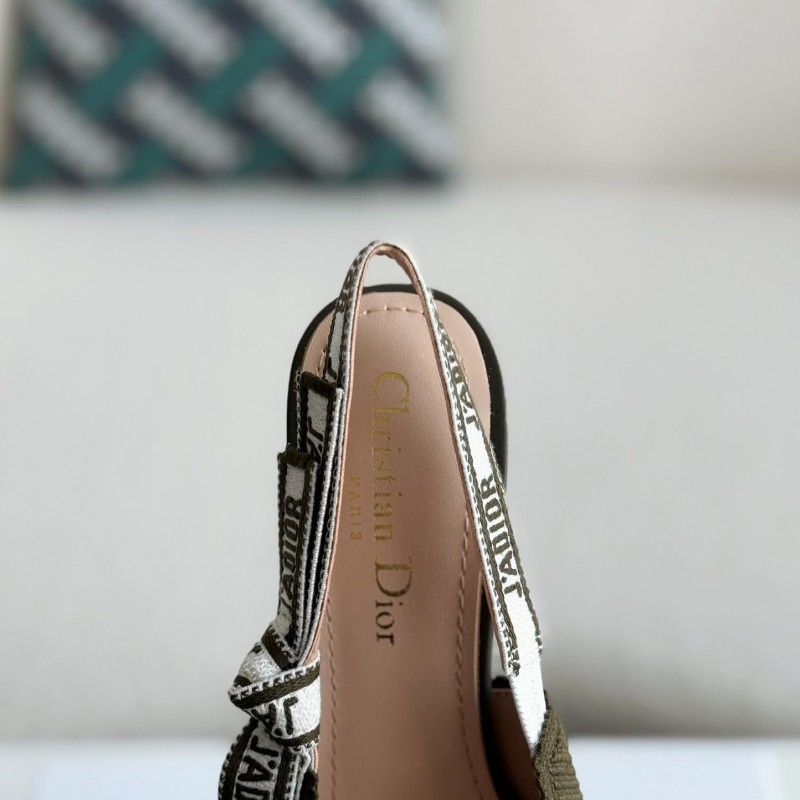 D*0r Pointed toe slingback high heels 6.5cm