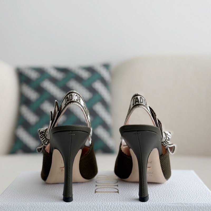 D*0r Pointed toe slingback high heels 6.5cm