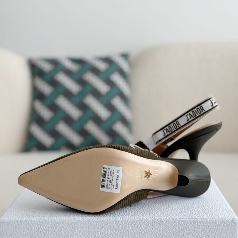 D*0r Pointed toe slingback high heels 6.5cm