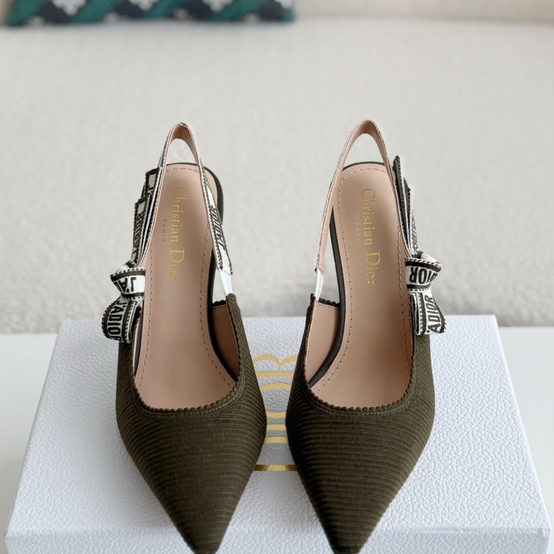 D*0r Pointed toe slingback high heels 6.5cm