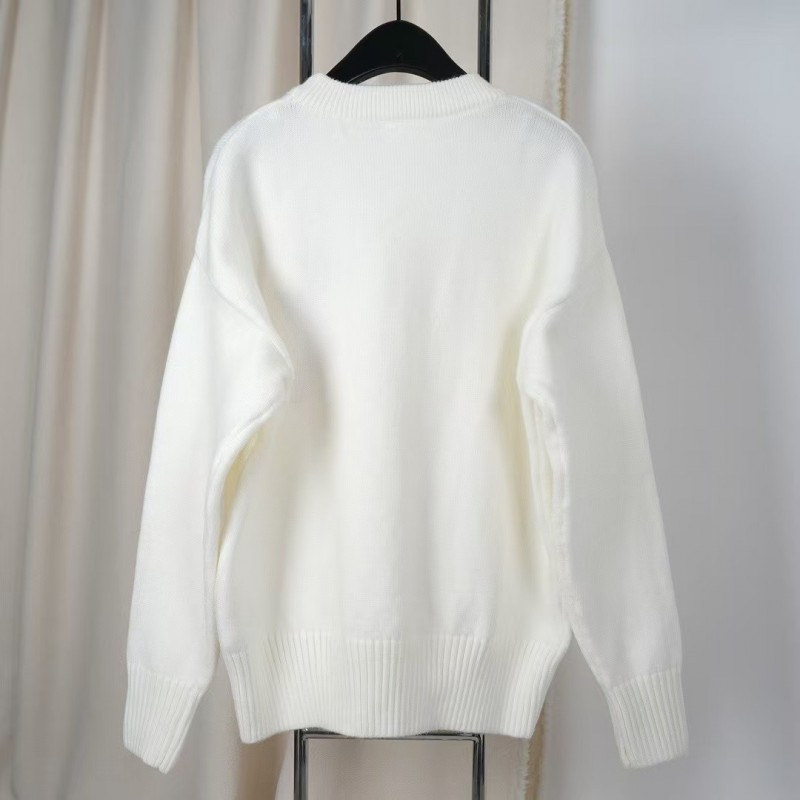 Ami autumn and winter new alpaca wool round neck sweater