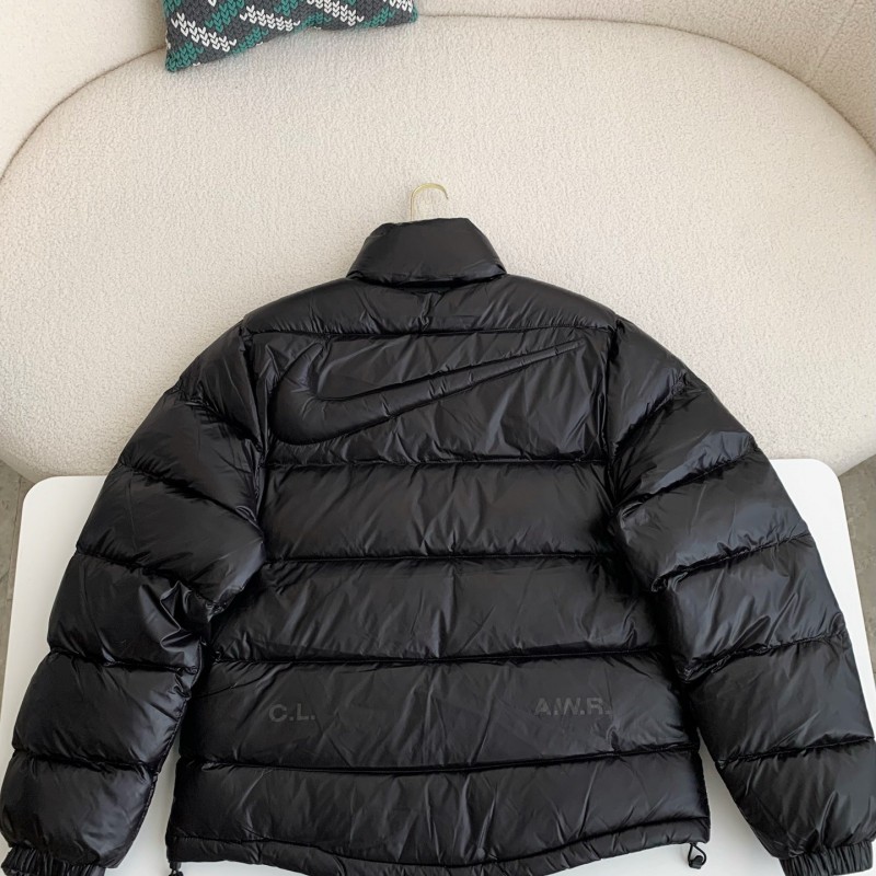 Nike x Drake solid color 3D logo stand up collar down jacket